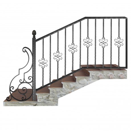 Wrought iron staircase E0055