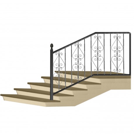 Wrought iron staircase E0066