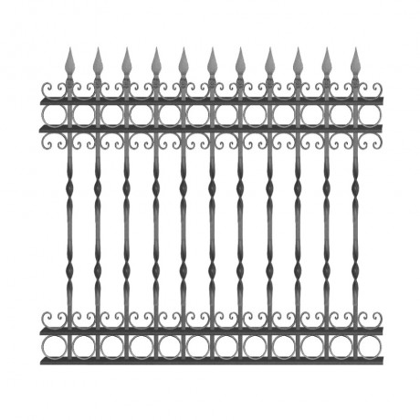 Wrought iron fence V0049