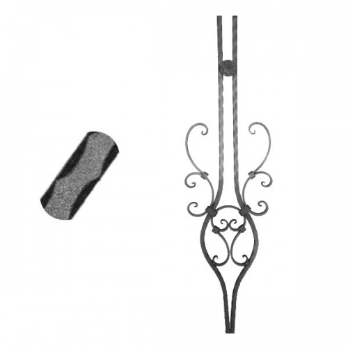 Wrought iron pierced heavy bar 600-22