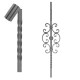 Wrought iron striped heavy bar 650-25