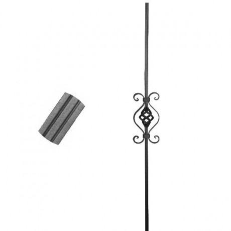 Wrought iron striped heavy bar 650-42