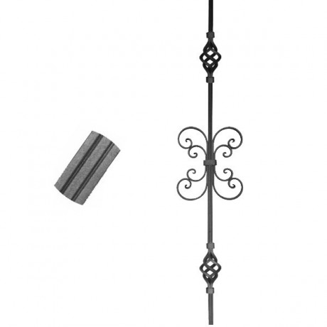 Wrought iron striped heavy bar 650-44