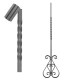 Wrought iron striped heavy bar 650-46