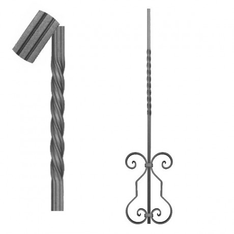 Wrought iron striped heavy bar 650-48