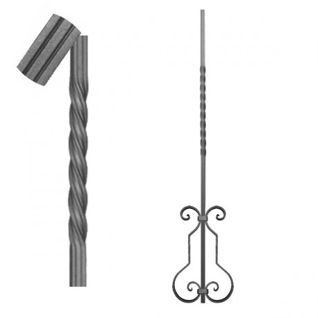 Wrought iron striped heavy bar 650-49