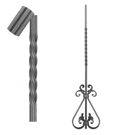 Wrought iron striped heavy bar 650-51