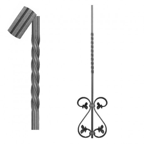 Wrought iron striped heavy bar 650-52