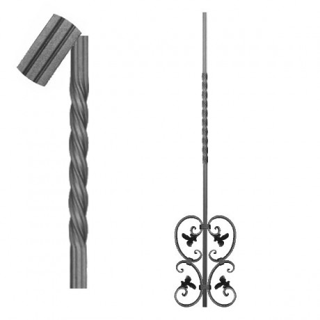 Wrought iron striped heavy bar 650-53