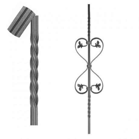 Wrought iron striped heavy bar 650-56